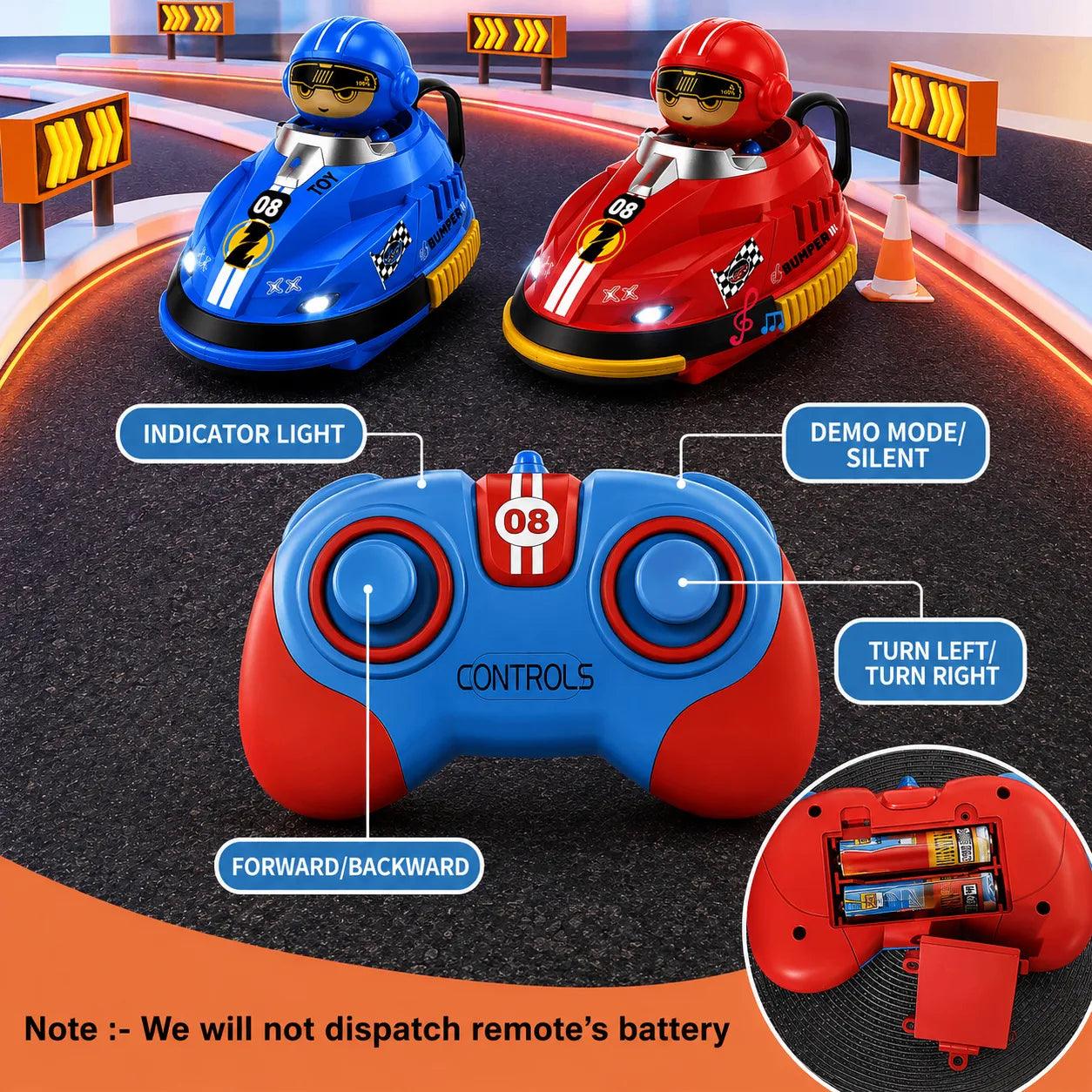 CrashRush RC Bumper Cars - Lights, Music & Real smoke – Interactive Battle Fun for All Ages