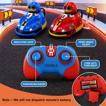 CrashRush RC Bumper Cars - Lights, Music & Real smoke – Interactive Battle Fun for All Ages