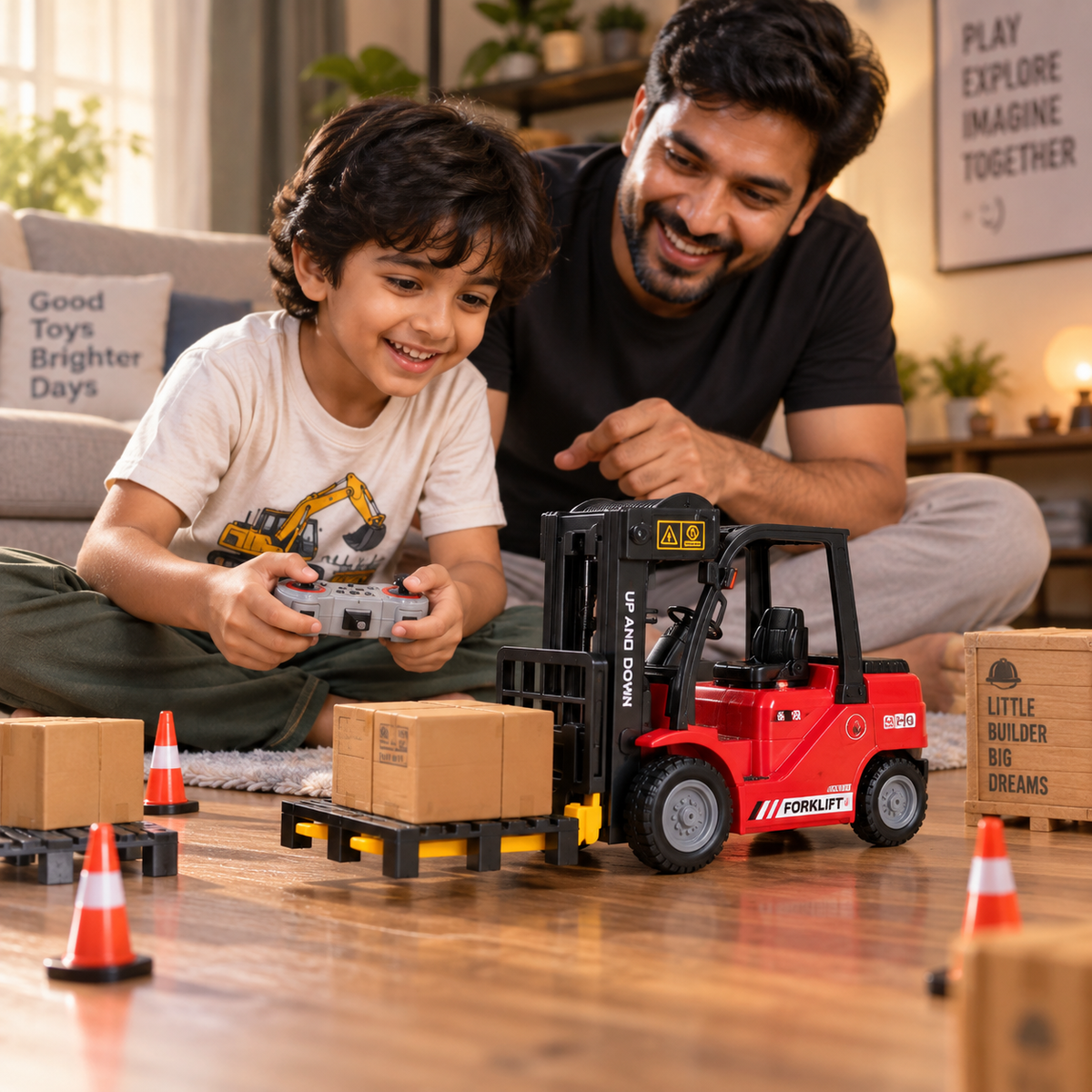 Remote Control Forklift with Trailer 1:24