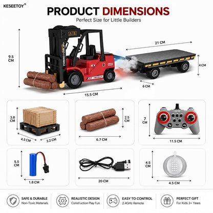 Remote Control Forklift with Trailer 1:24