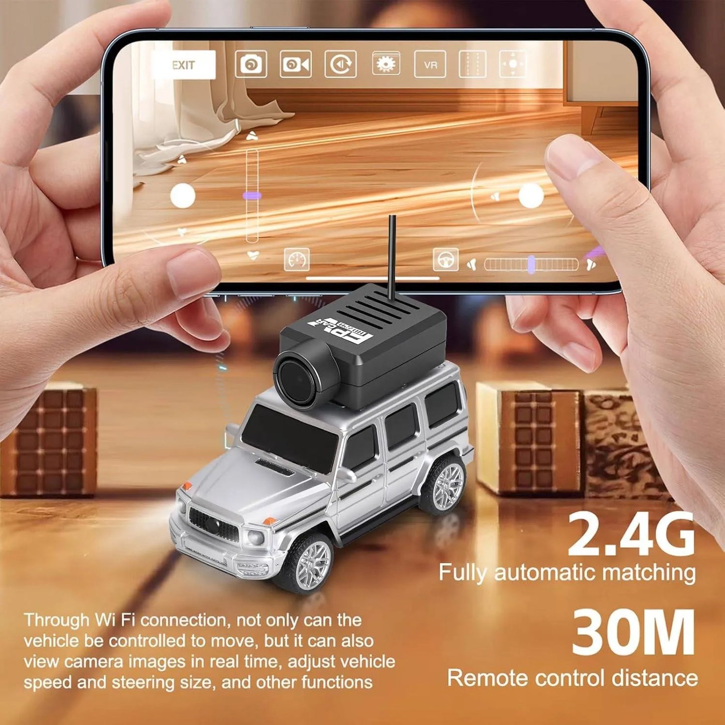 CamCruise™ 1:64 Mini Remote Camera Car – Drive. Capture. Play.