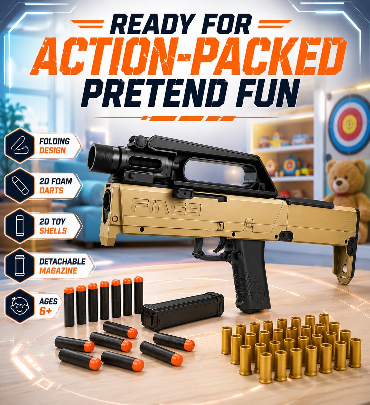 FMG9 Folding Foam Dart Blaster