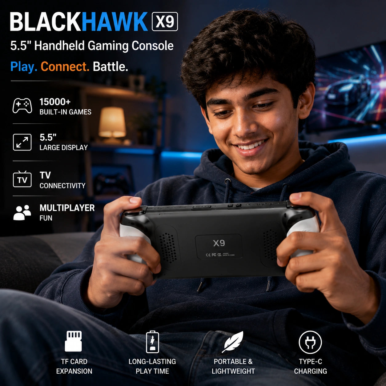 BlackHawk X9™ – 15,000+ Games Retro Gaming Console