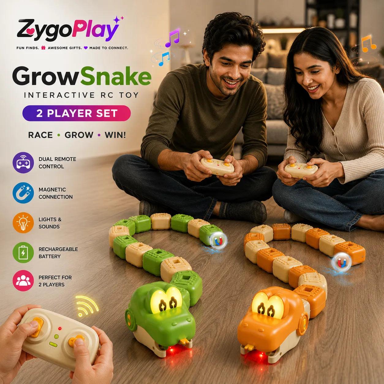 ZygoPlay GrowSnake™ Interactive RC Toy - 2 Player Set