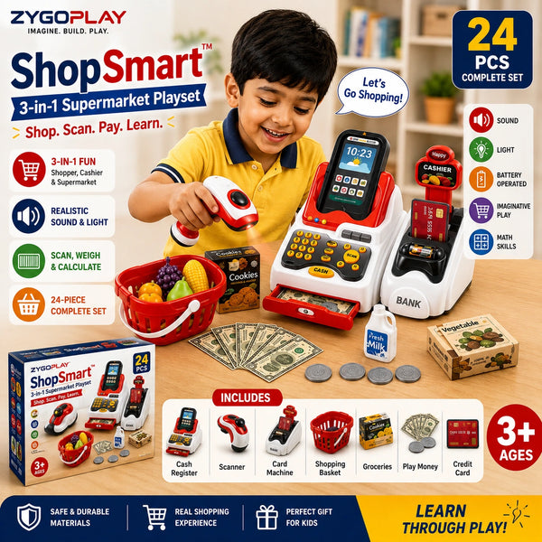 ShopSmart 2-in-1 Supermarket Playset