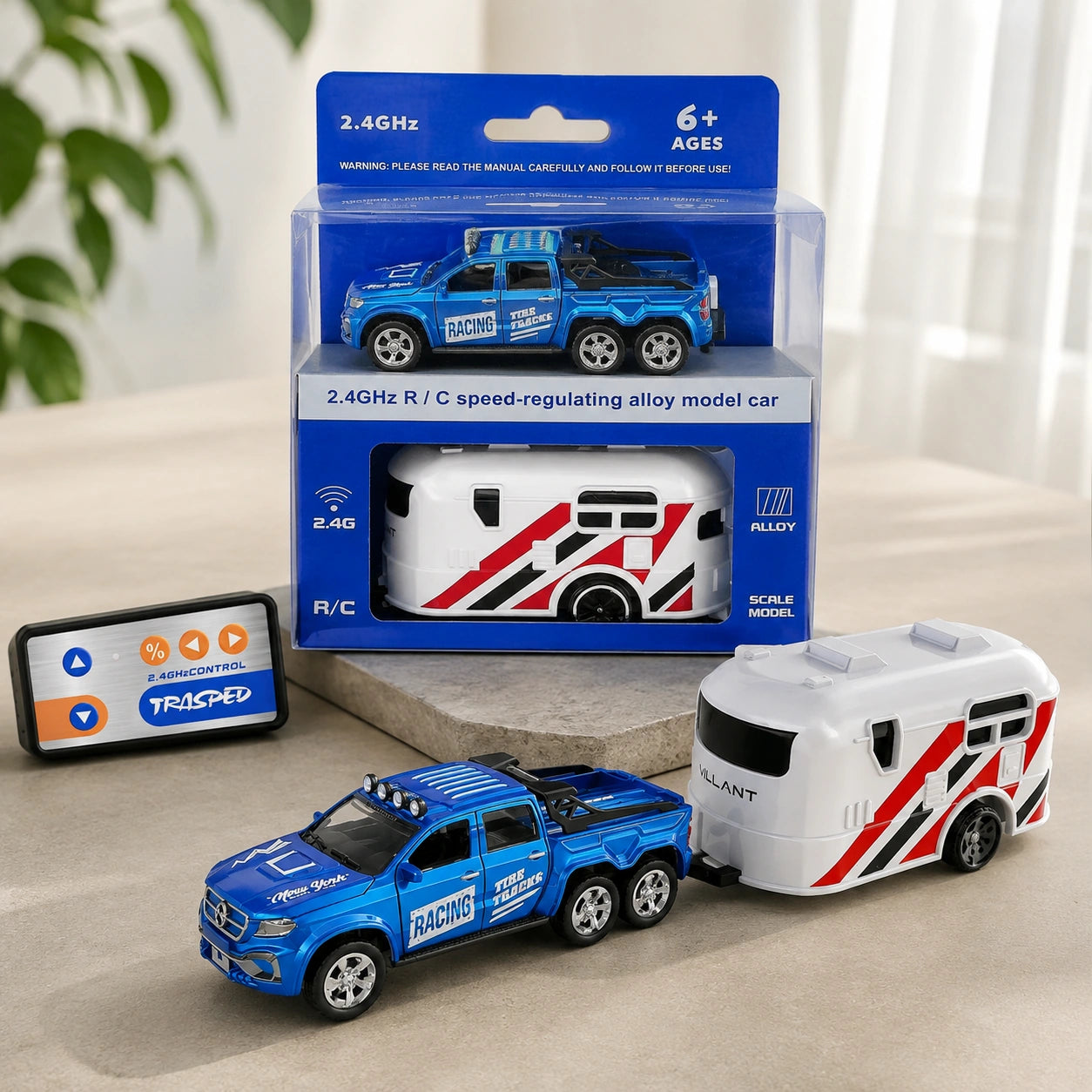 TrailBlazer™ RC Pickup Truck with Camper - Adventure starts behind the wheel! 🏕️