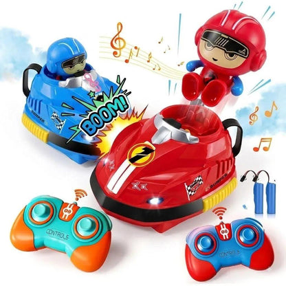 CrashRush RC Bumper Cars - Lights, Music & Real smoke – Interactive Battle Fun for All Ages