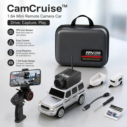 CamCruise™ 1:64 Mini Remote Camera Car – Drive. Capture. Play.