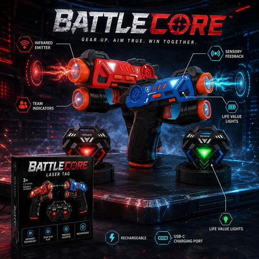 BattleCore Laser Tag Guns Set with LED Score Vests